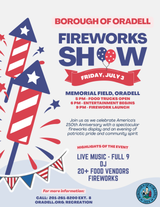 Borough of Oradell Fireworks Celebration